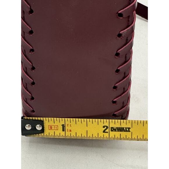 Genuine Leather Burgundy Satchel for Women Top Handle Handbag Crossbody VTG - Picture 6 of 9